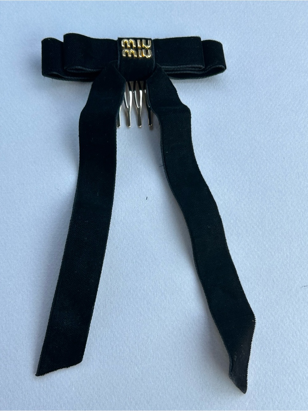 Miu Miu Black Ribbon Hair Comb